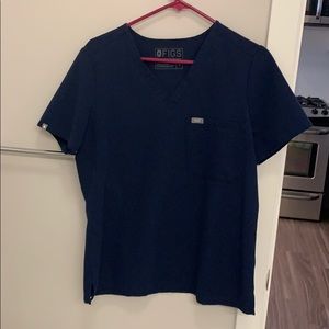 Figs one pocket scrub top. Navy blue. Size medium